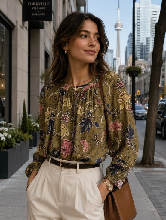 Part Two Tops - Part Two Cesilla PW Long Sleeve O-neck Botanical Floral Print Blouse